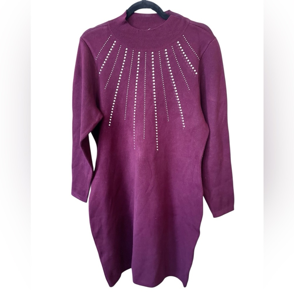 Hailey Lyn Deep Wine Sweater Dress petite size XL